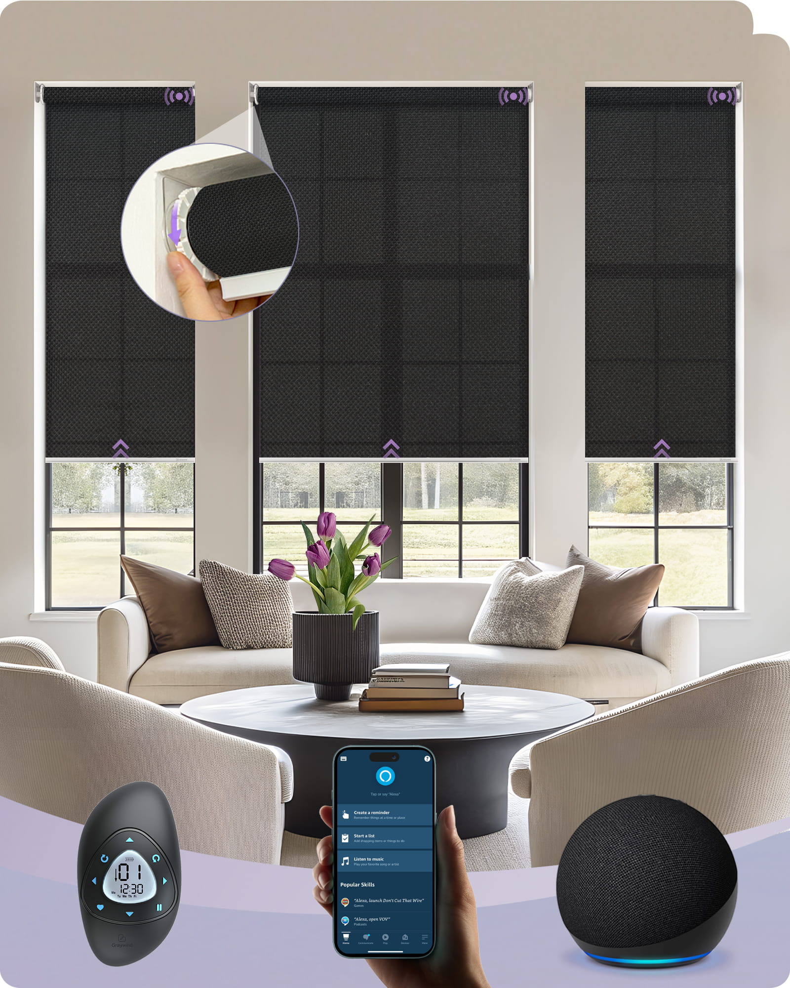 No Drill Rolelr Shades Solar 5% Openness.