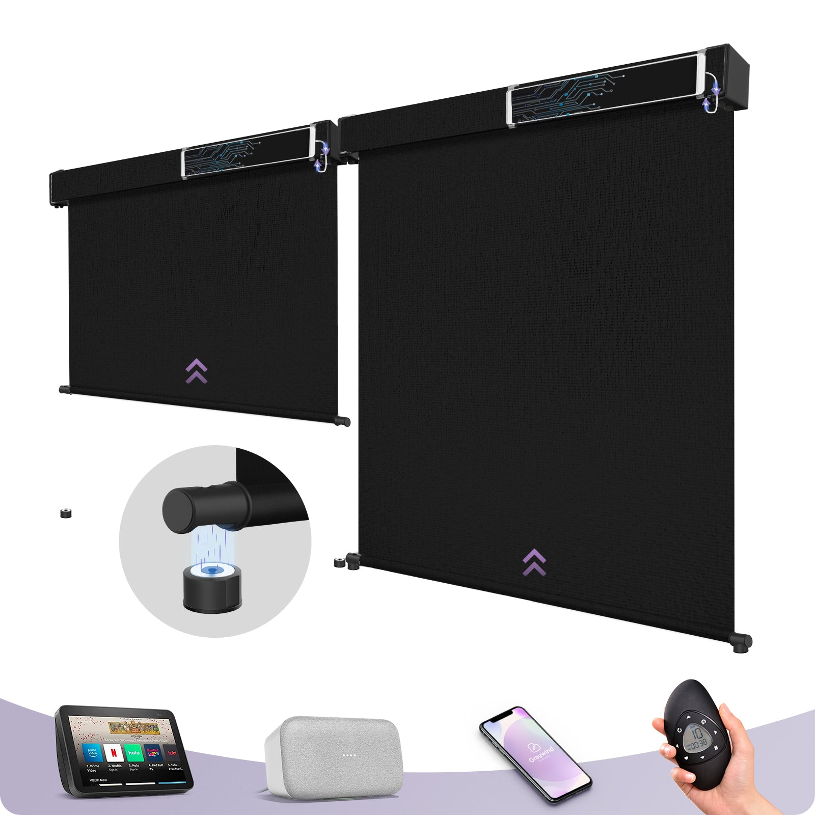 Graywind Motorized Outdoor Shades | Exterior Patio Shades | Customizable