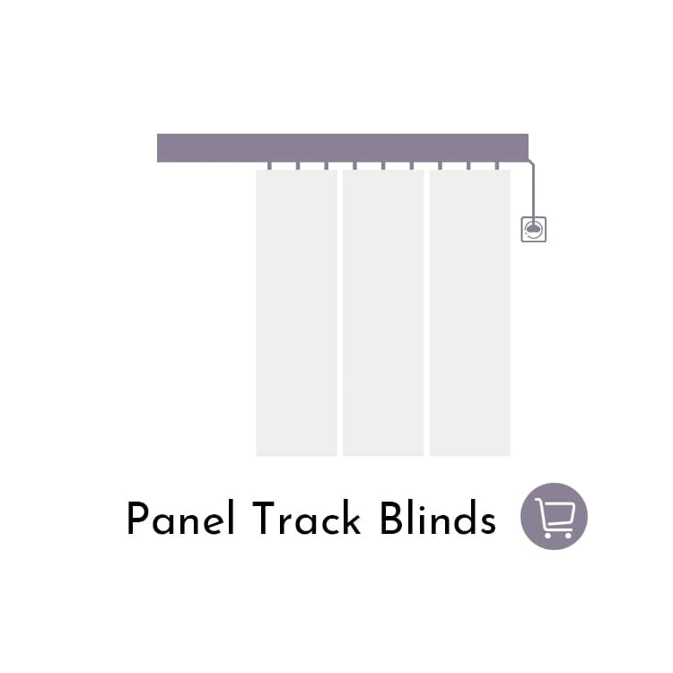 Panel track blinds icon.