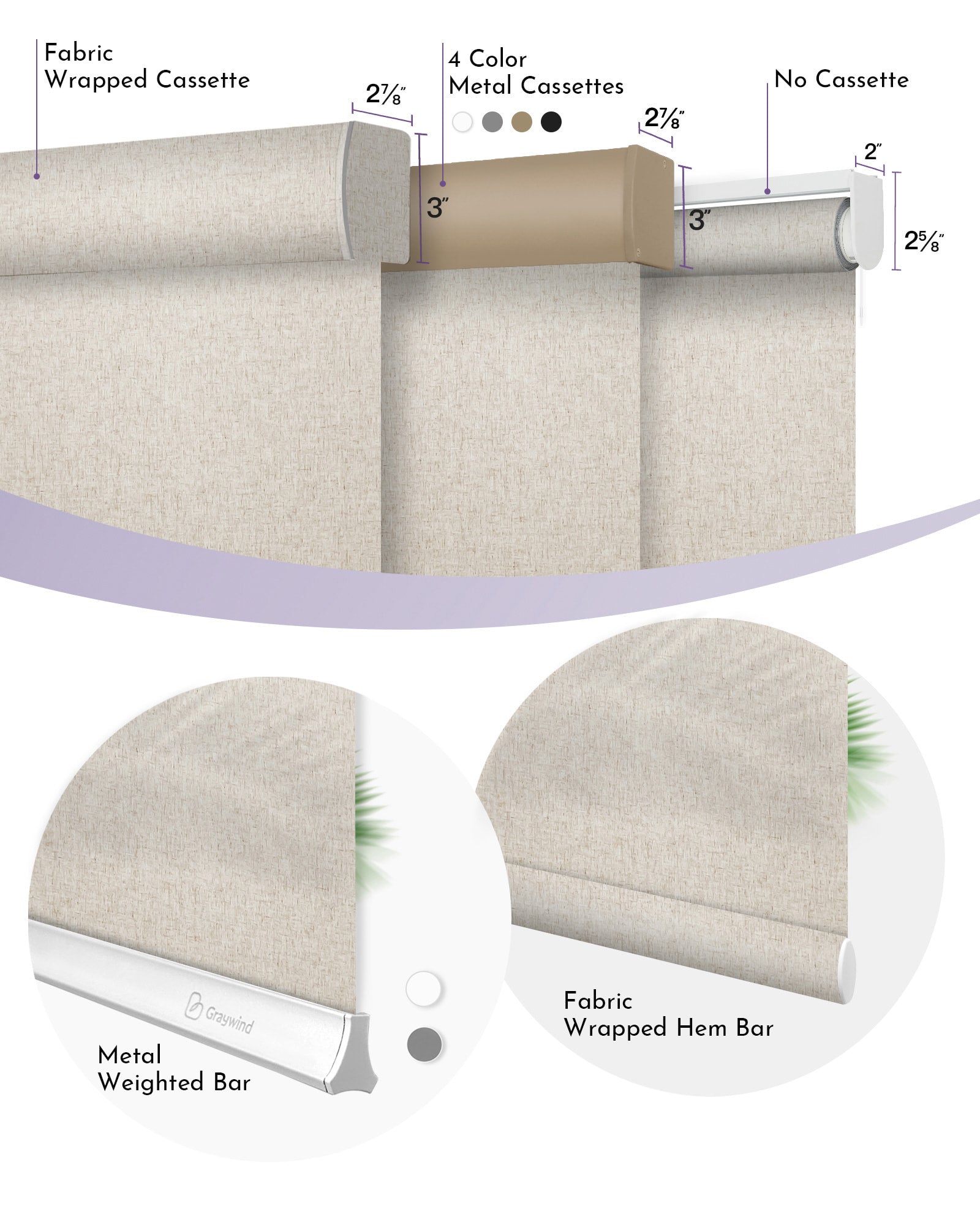 Graywind Motorized Light Filtering Roller Shades | Textured Series | Customizable