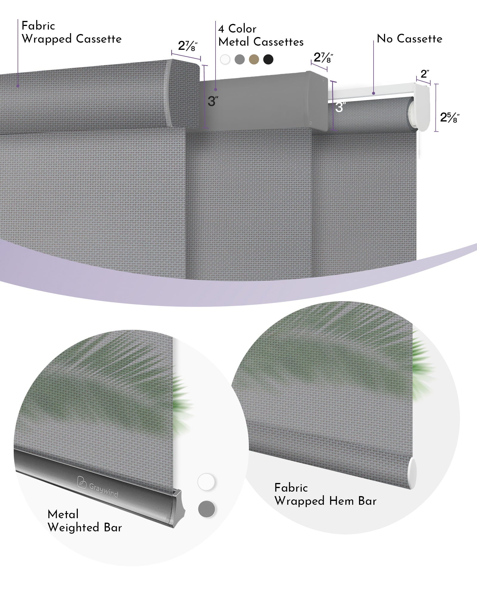 Graywind Motorized Solar Roller Shades | 1%-5% Openness | Customizable