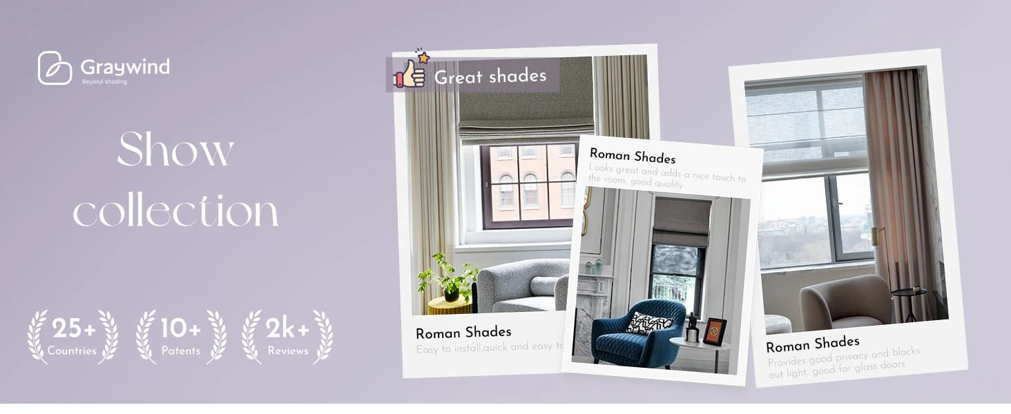 Gallery for Graywind Roman Shades.