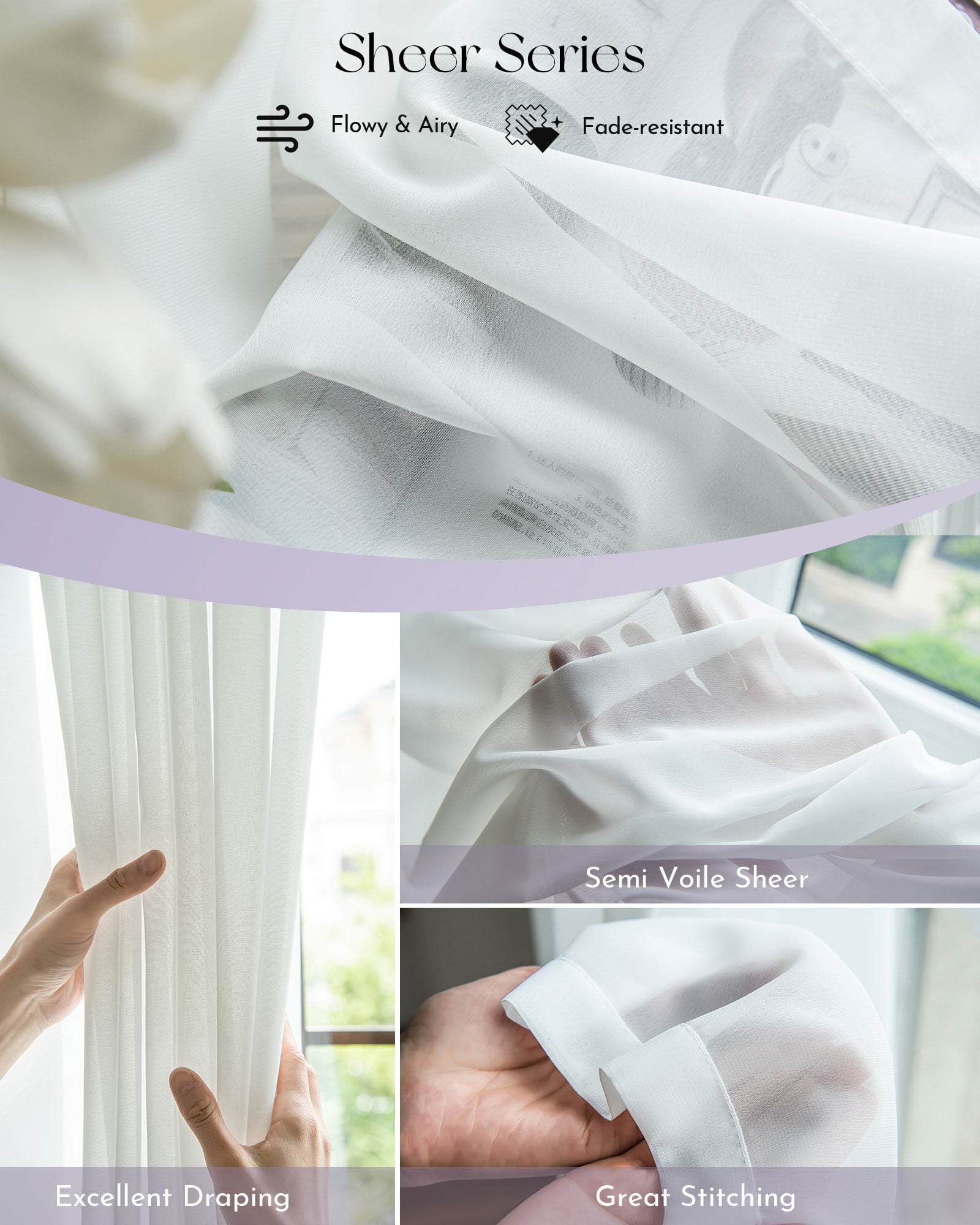 Graywind Motorized Smart Curtain | Sheer Series | 40"-220"W