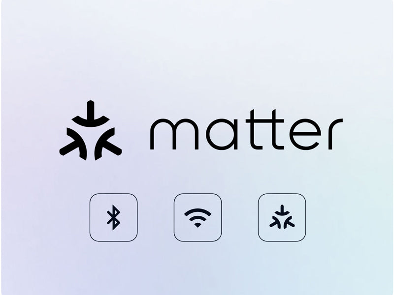 Logo and symbols for 'matter' protocol on a light gray background
