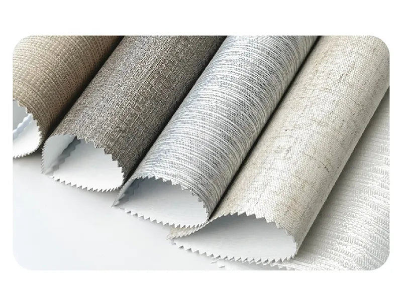 Fabric swatches for blackout roller shades texture series.