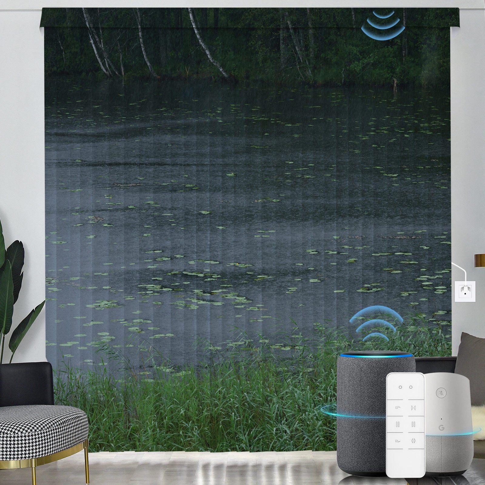 Graywind Electric Blackout Printed Vertical Blinds | Nature Series | Customizable