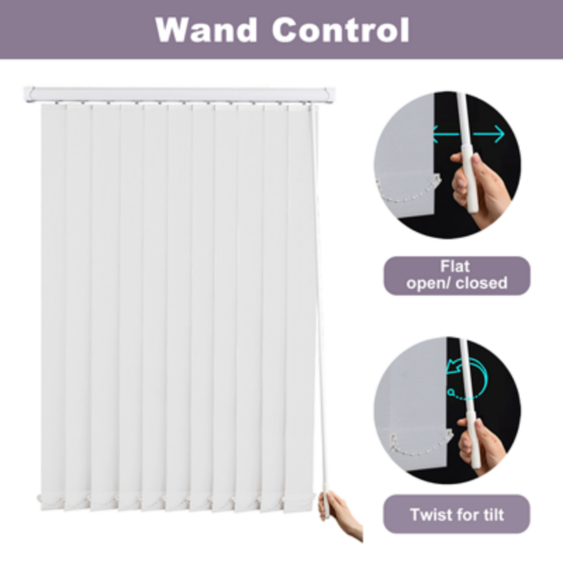 Graywind Manual Vertical Blinds | Light Filtering Textured Series | Customizable